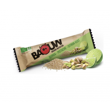 BAOUW Barre Énergétique salée Bio Quinoa Pistache Citron Vert 25g
